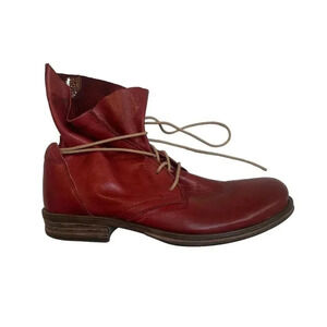 Miz Mooz Lilly Ankle Boots Red  100% Leather 8